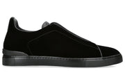 ZEGNA  Velvet Triple Stitch Sneakers