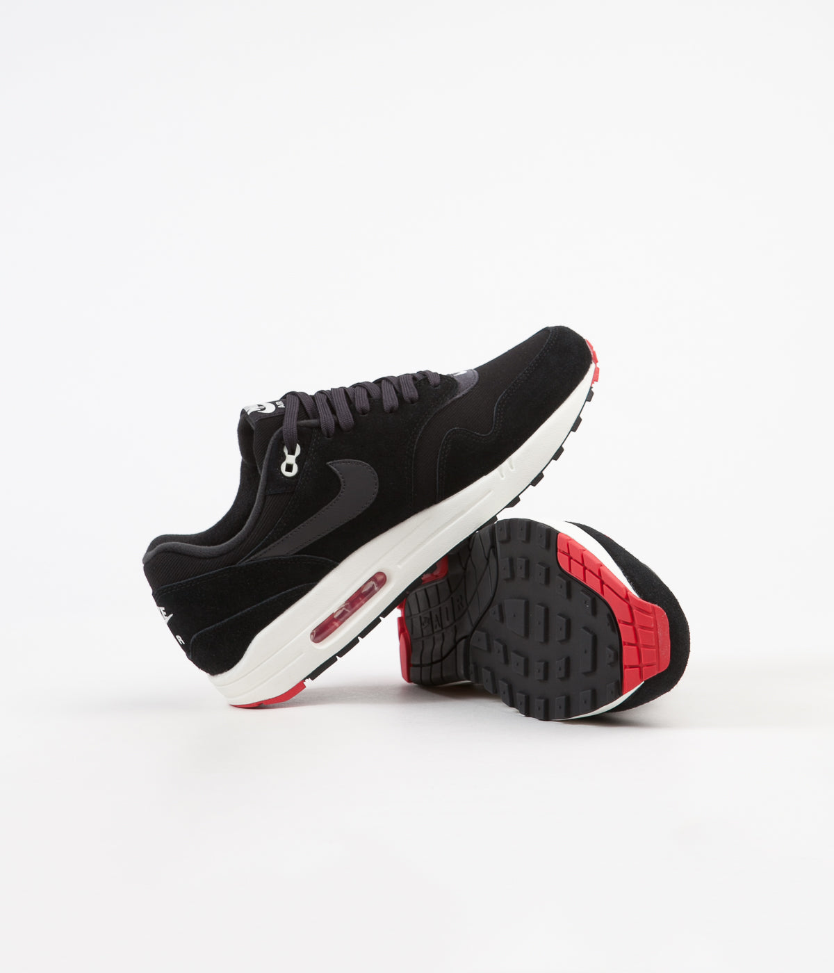 Nike Air Max 1 Premium Black University Red Sail Oil Grey STASP