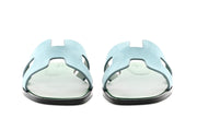 Hermes Oran Sandal Vert D'eau Suede Goatskin