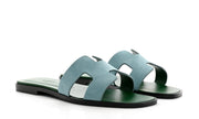 Hermes Oran Sandal Vert D'eau Suede Goatskin