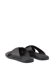 Prada suede crisscross slides black