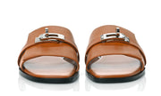 HERMES Calfskin Giulia Sandals Naturel 'Brown'