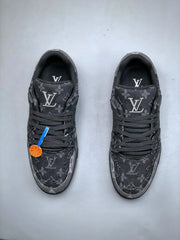 Louis Vuitton Trainer Black Grey Denim Monogram