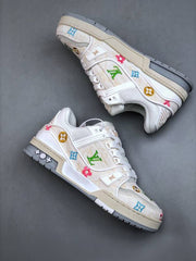 Louis Vuitton Trainer White Denim Embroidered