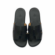 Hermes Izmir Croco Black Sandals