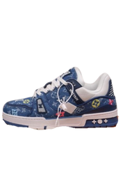 Louis Vuitton Trainer Blue Denim Embroidered