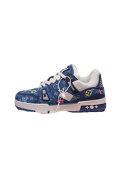 Louis Vuitton Trainer Blue Denim Embroidered