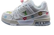 Louis Vuitton Trainer White Denim Embroidered